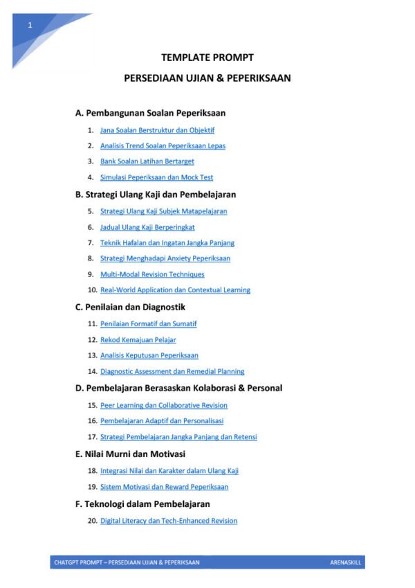 Topik Persediaan Ujian dan Peperiksaan