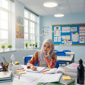 woman school teacher exhausted tired